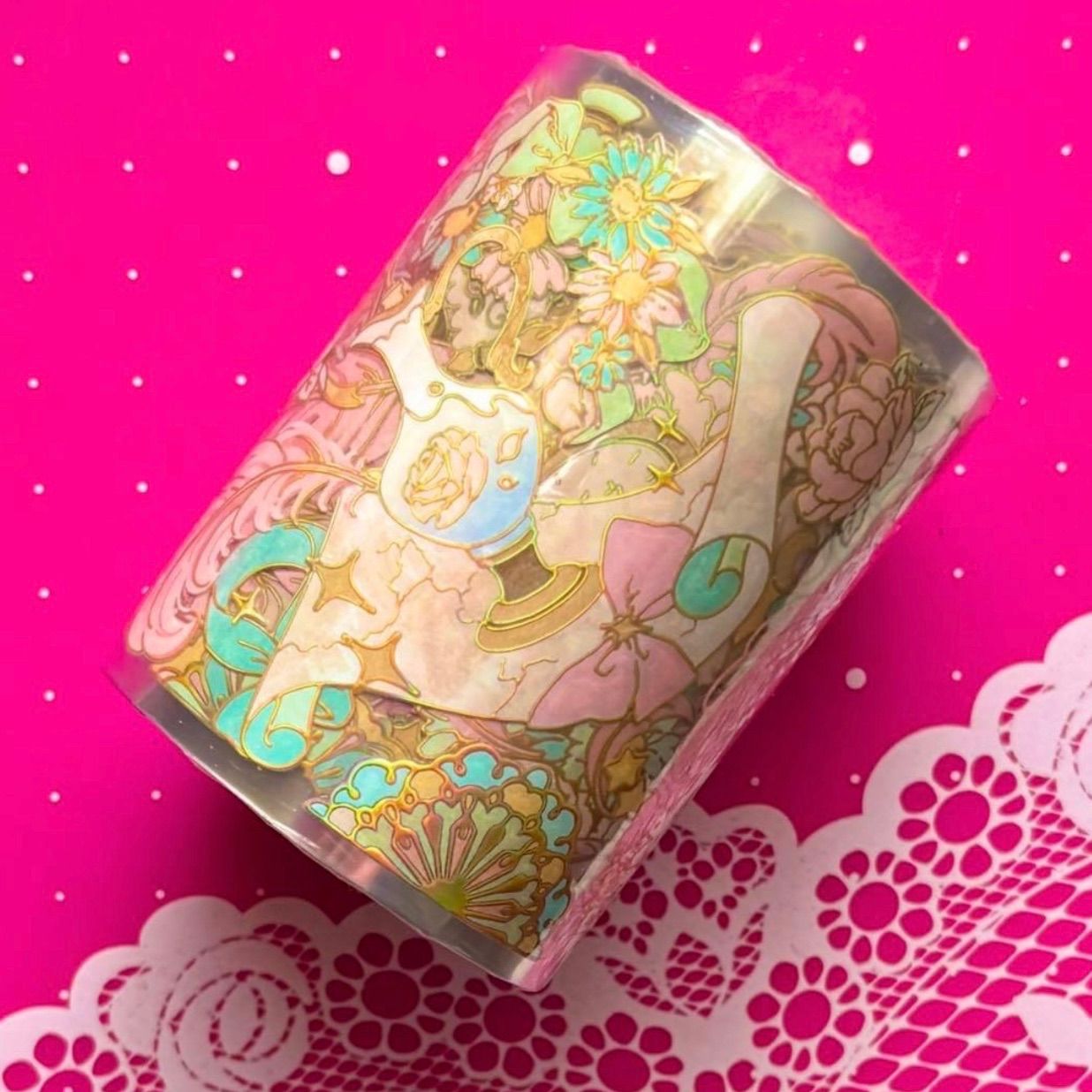 镭射金 6 5 cm 10 m 洛可可 海外マスキングテープ 海外マステ 装飾