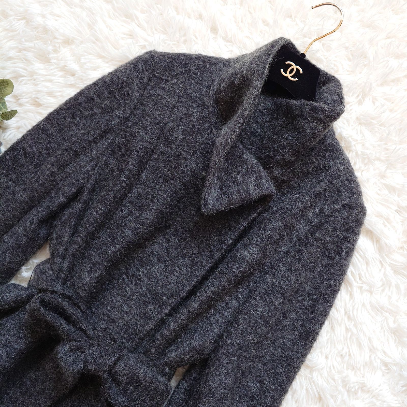 タグ付き ダックス DAKS モヘヤ モヘア ウール 3way ショールカラー