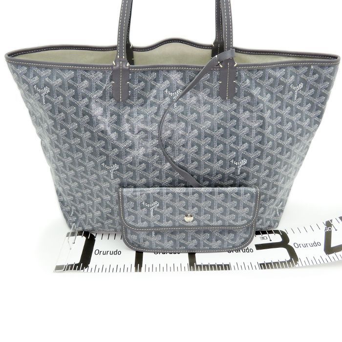 ゴヤール サンルイPM】グレー トートバッグ ポーチ付 軽量