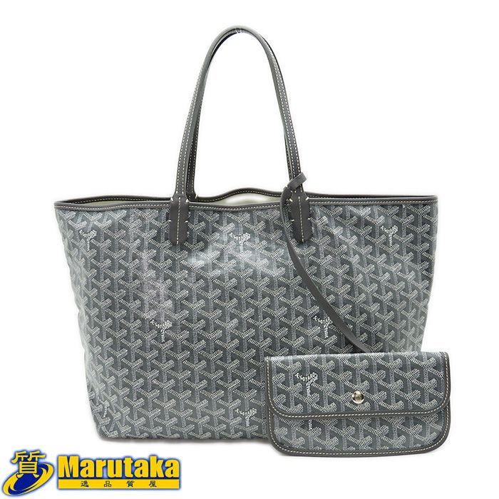 ゴヤール サンルイPM】グレー トートバッグ ポーチ付 軽量