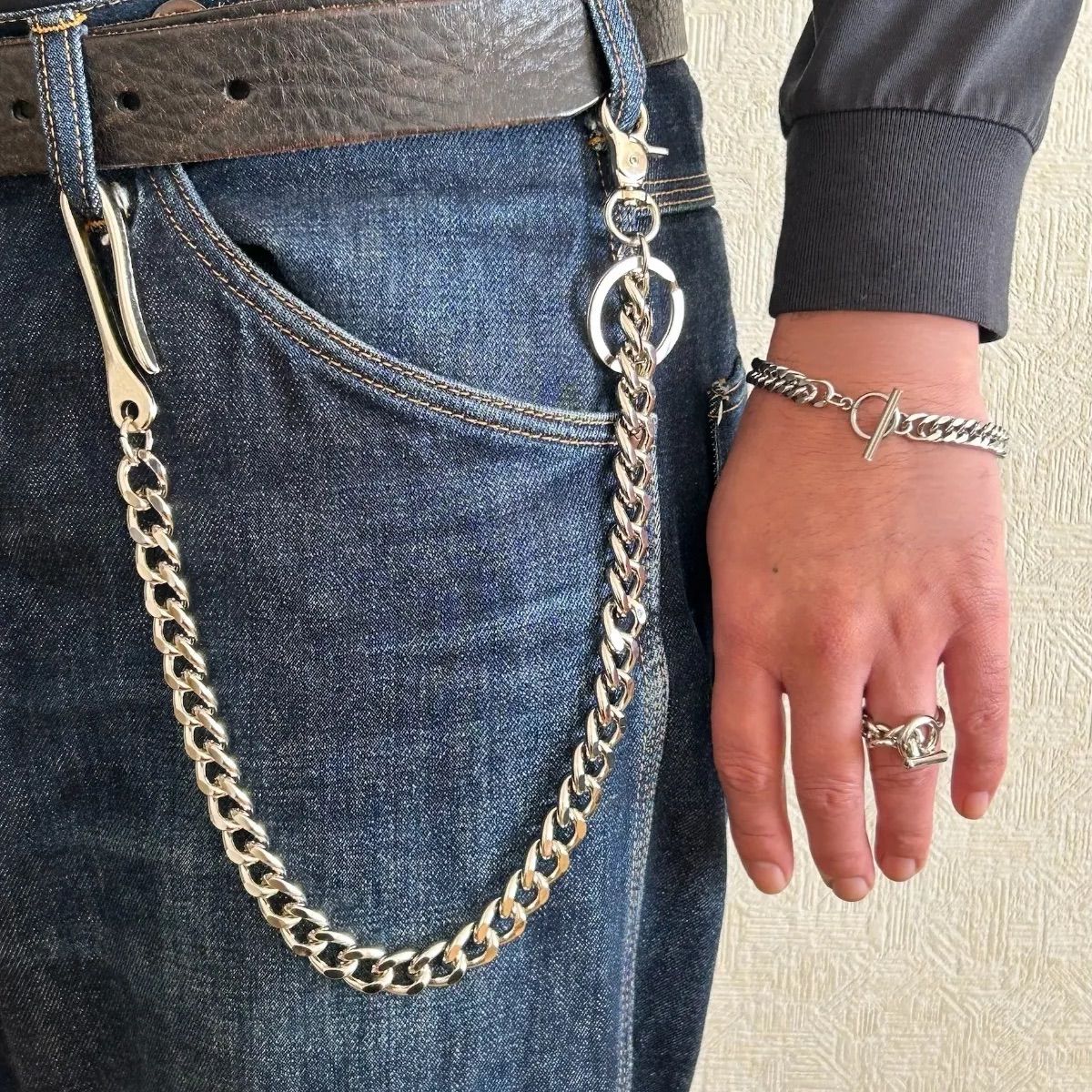 シルバー チェーン リング ブレスレット ネックレス ウォレット