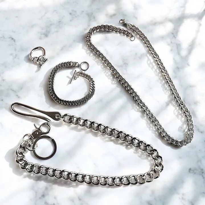 シルバー チェーン リング ブレスレット ネックレス ウォレット
