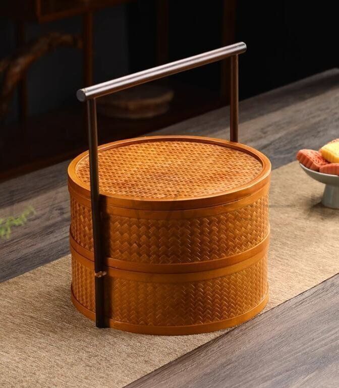 【煎茶道具】提籃籠 人物彫 提手 竹編 古美術 骨董 新入荷☆美品竹工芸 提籃籠 收納盒 茶道具籠 茶具 竹細工 - メルカリ