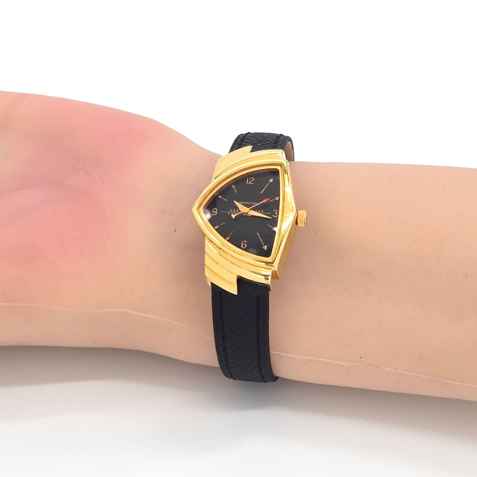 【希少】ハミルトン オーバル 新品ベルト 新品電池 レディース 腕時計 828 HAMILTON ハミルトン ベンチュラ レディース腕時計 クォーツ 電池交換