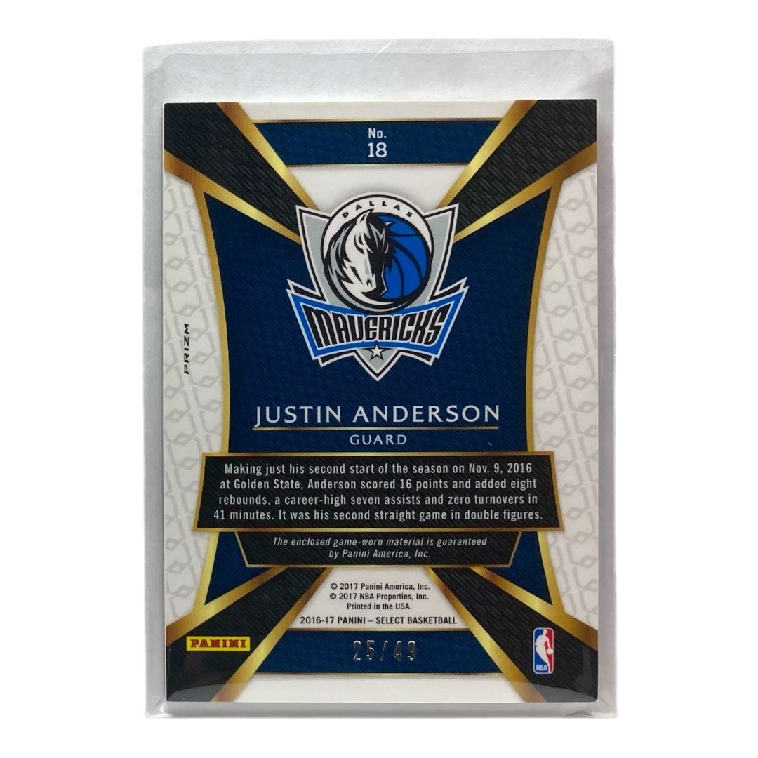 PANINI NBAカード SELECT PRIZM JUSTIN ANDERSON DALLAS MAVERICKS /49