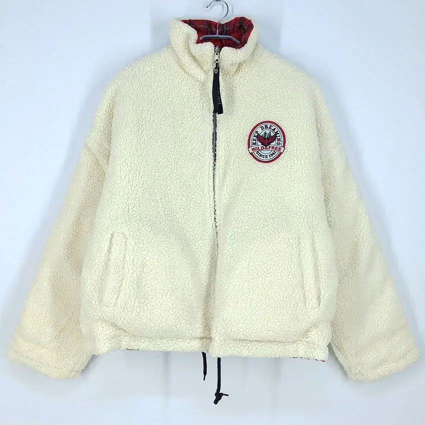 A541 [人気] Papas パパス ニットブルゾン L レッド×グレー ウール