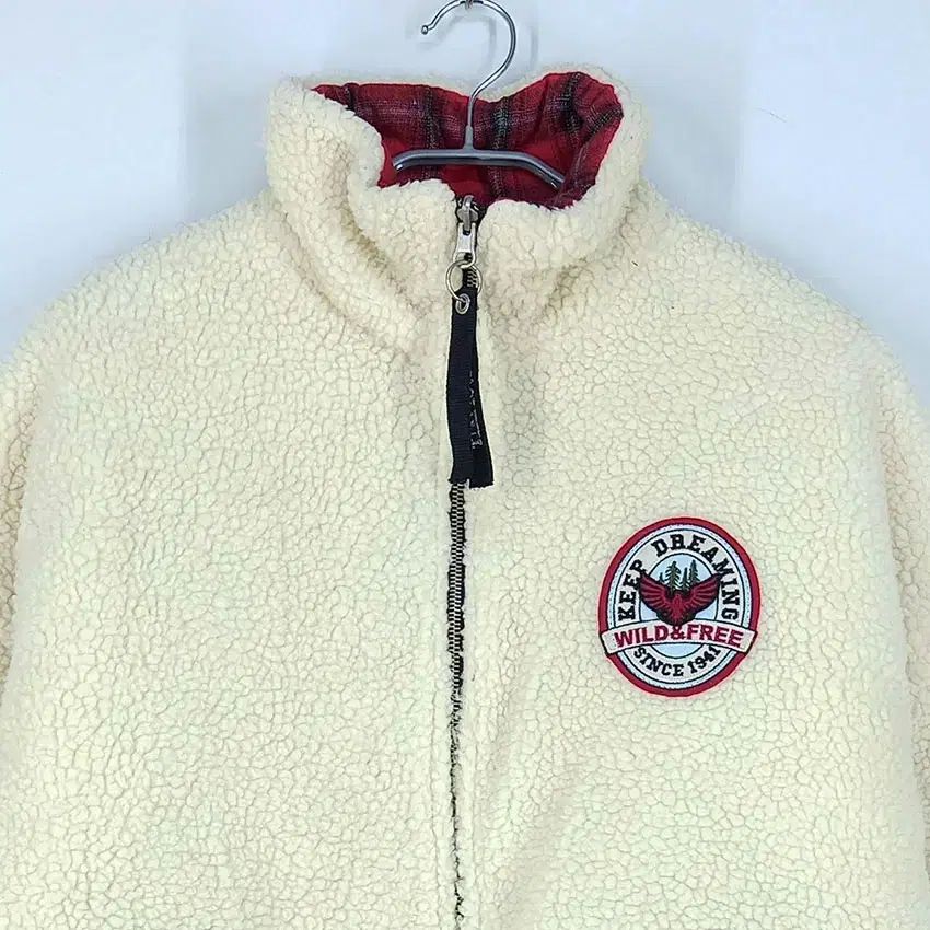 ジープ メンズ リバーシブル CHECK シープスキン ジップアップ ジャケット クリームF (HU27103)