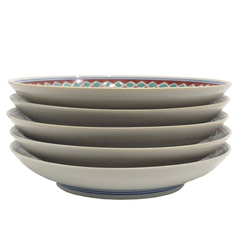 5枚組 九谷焼 青郊窯 銘々皿 鳥図柄 木箱入 磁器 伝統工芸品 石川県