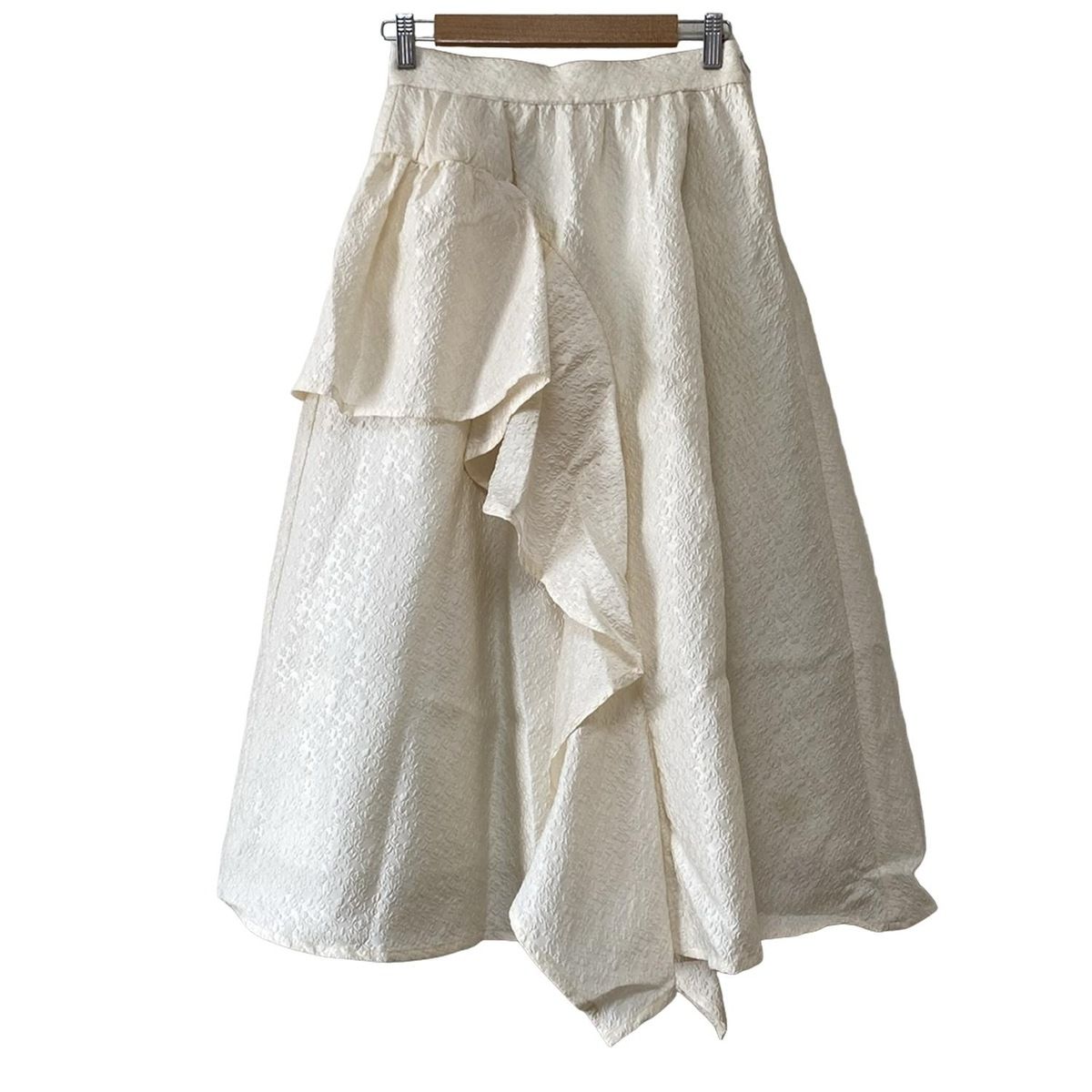 CELFORD セルフォード ロングスカート サイズ38 M レディース アイボリー 花柄 フリル