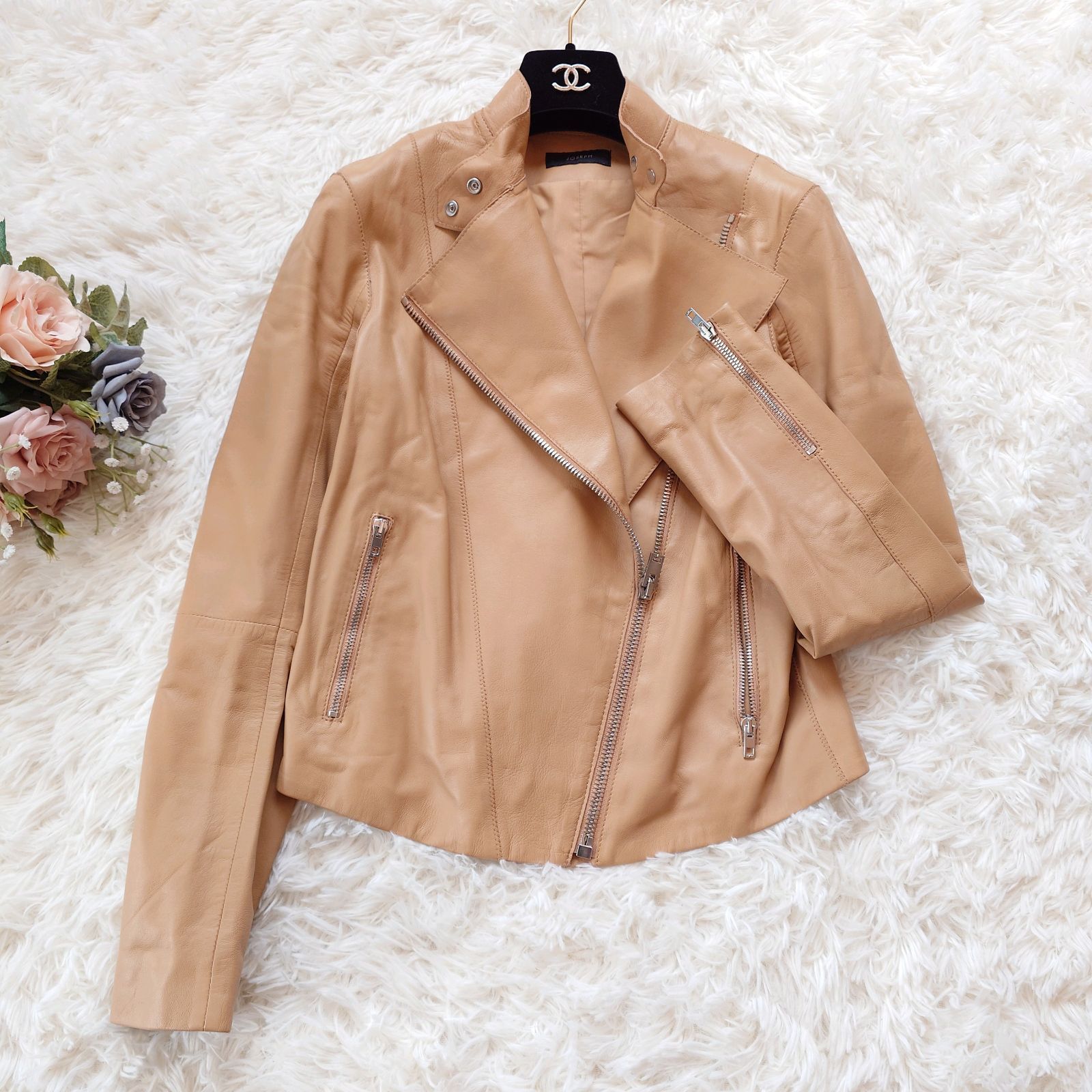 美品 ジョゼフ JOSEPH ダブル ライダースジャケット レザージャケット