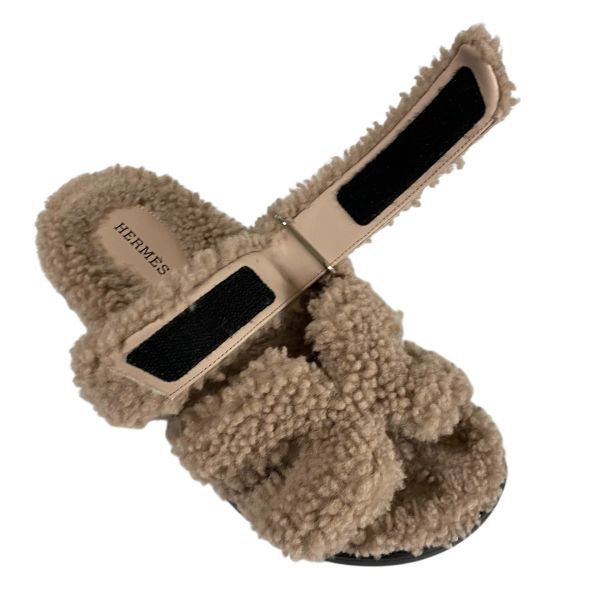 ○ エルメス HERMES シプレ Chypre ボワドゥサンダル ムートン
