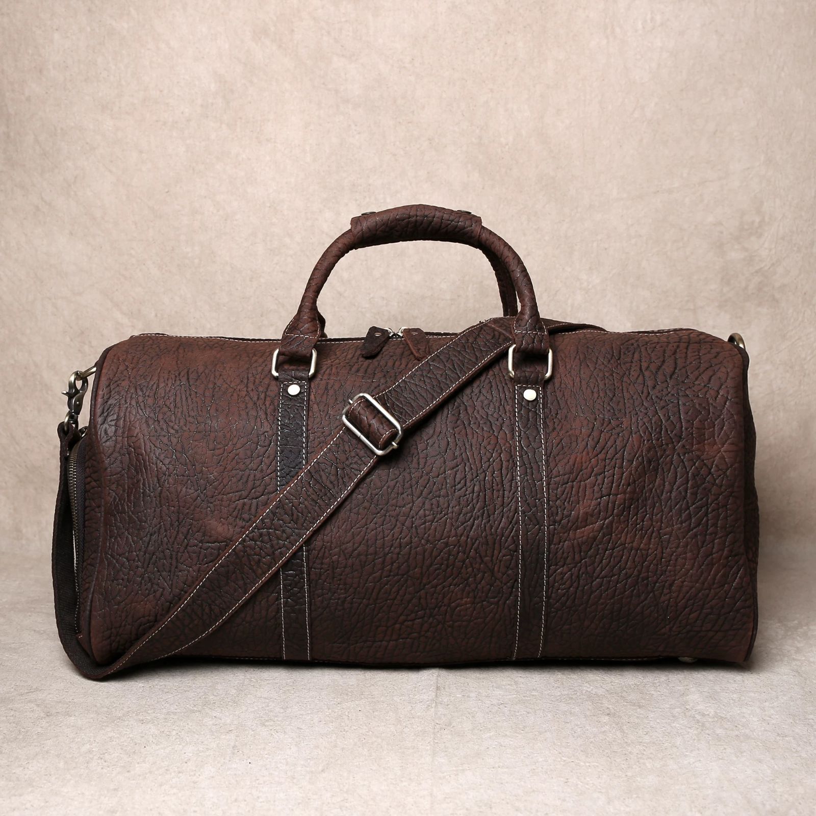 h メンズ 大容量 本革 旅行バッグ 1〜3泊 出張対応 手提げ 斜め掛け 2 WAY ヴィンテージ フルグレインレザー 頭層牛革 植物タンニン鞣し レザーダッフルバッグ 16インチPC収納 カジュアル ビジネス兼用