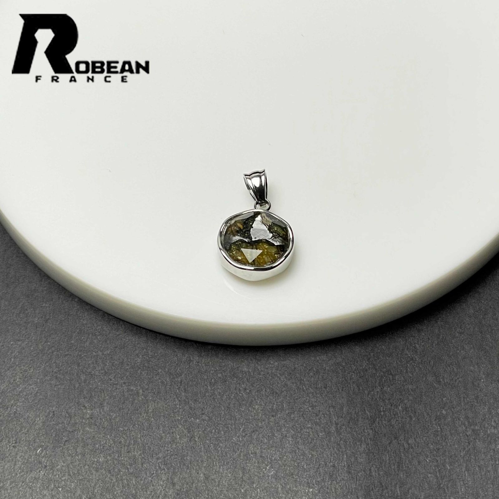 EU製 定価11万円 ROBEAN ジェパラメテオライト 六芒星ペンダント パワーストーン 天然石 幸運 お守り プレゼント 約14 2 14 6 mm
