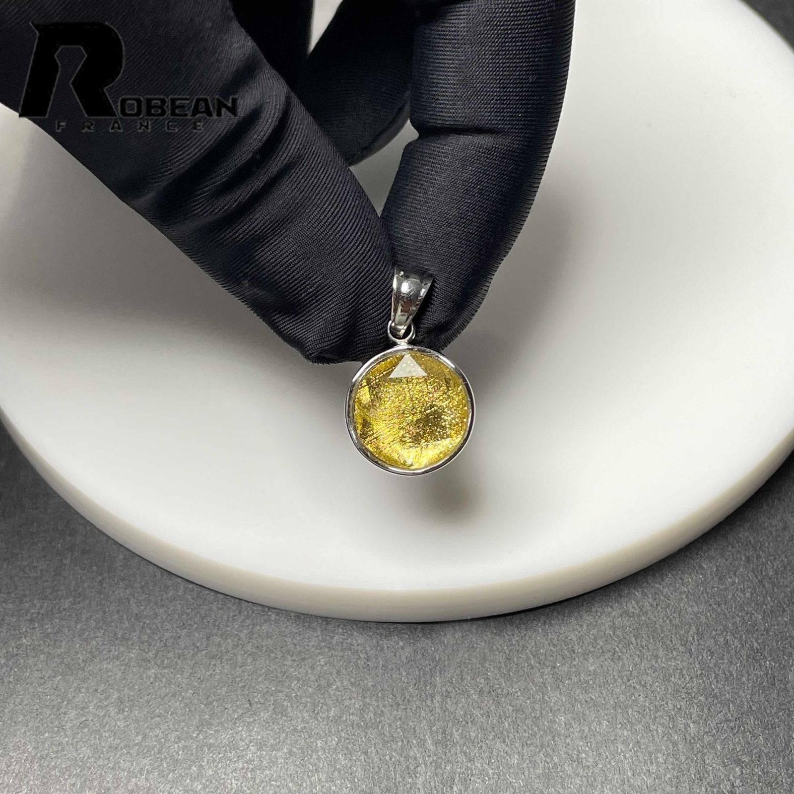 EU製 定価11万円 ROBEAN ゴールドギベオン隕石-ジェパラメテオライト 六芒星ペンダント 月 パワーストーン 天然石 プレゼント 14.1 7.2 mm