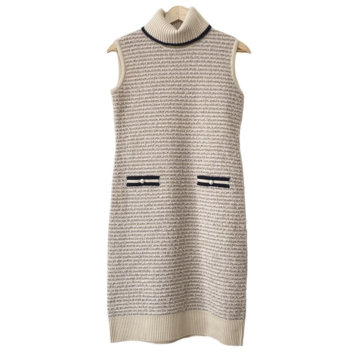 Rene(ルネ) ワンピース サイズ34 S レディース - ベージュ×黒×グレー