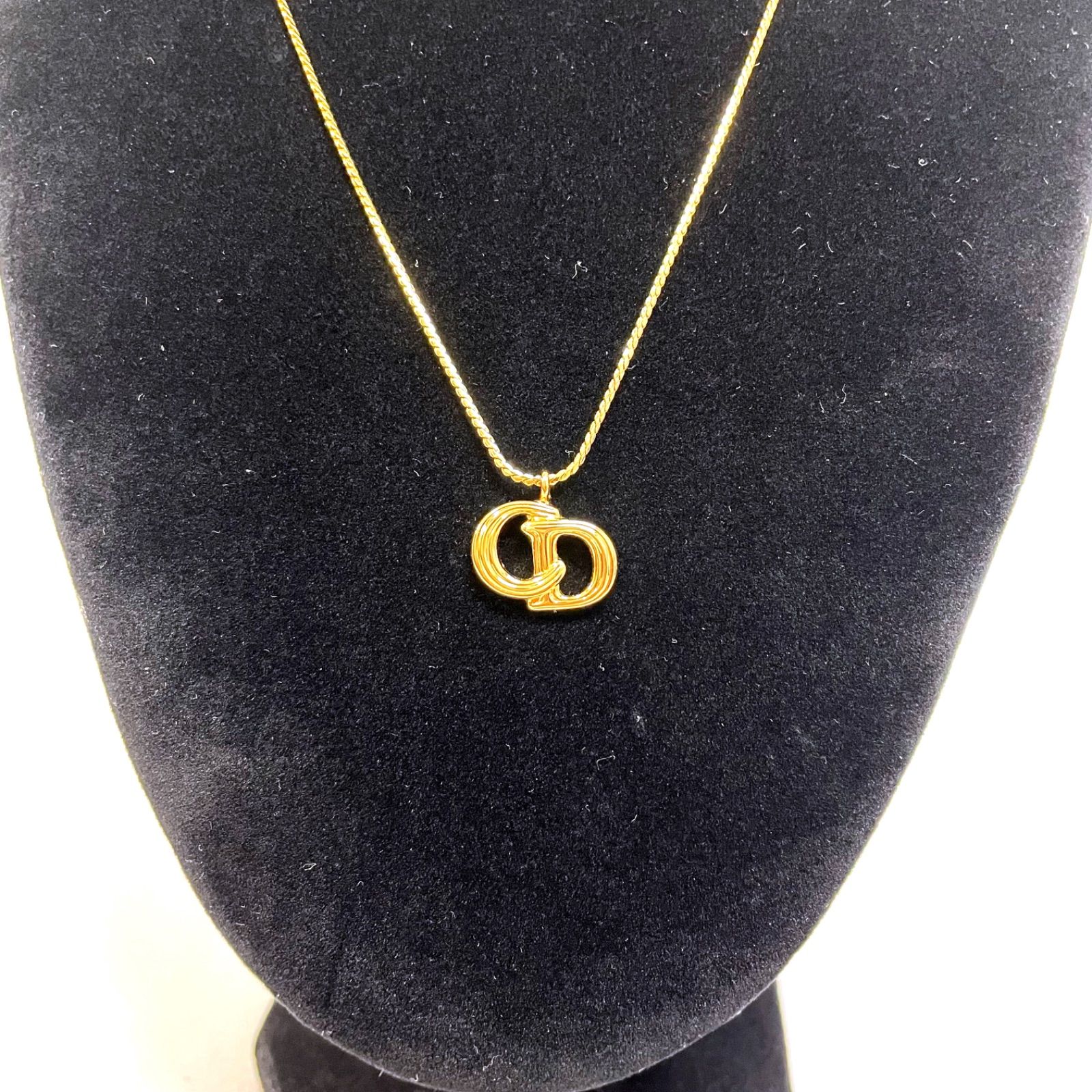 ABランク】 Christian Dior クリスチャンディオール ネックレス CDロゴ