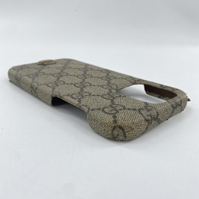 中古】GUCCI iPhone14Pro MAX ケース ベージュ グッチ GGスプリーム