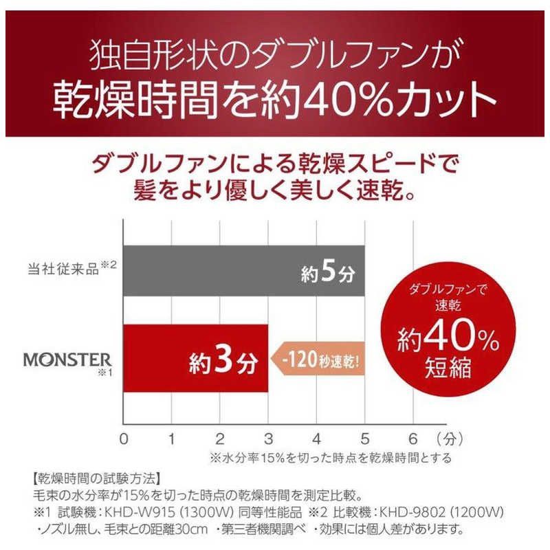  コイズミ KOIZUMI ダブルファンドライヤー モンスター KHD-W 915 R ドライヤー ヘアドライヤー