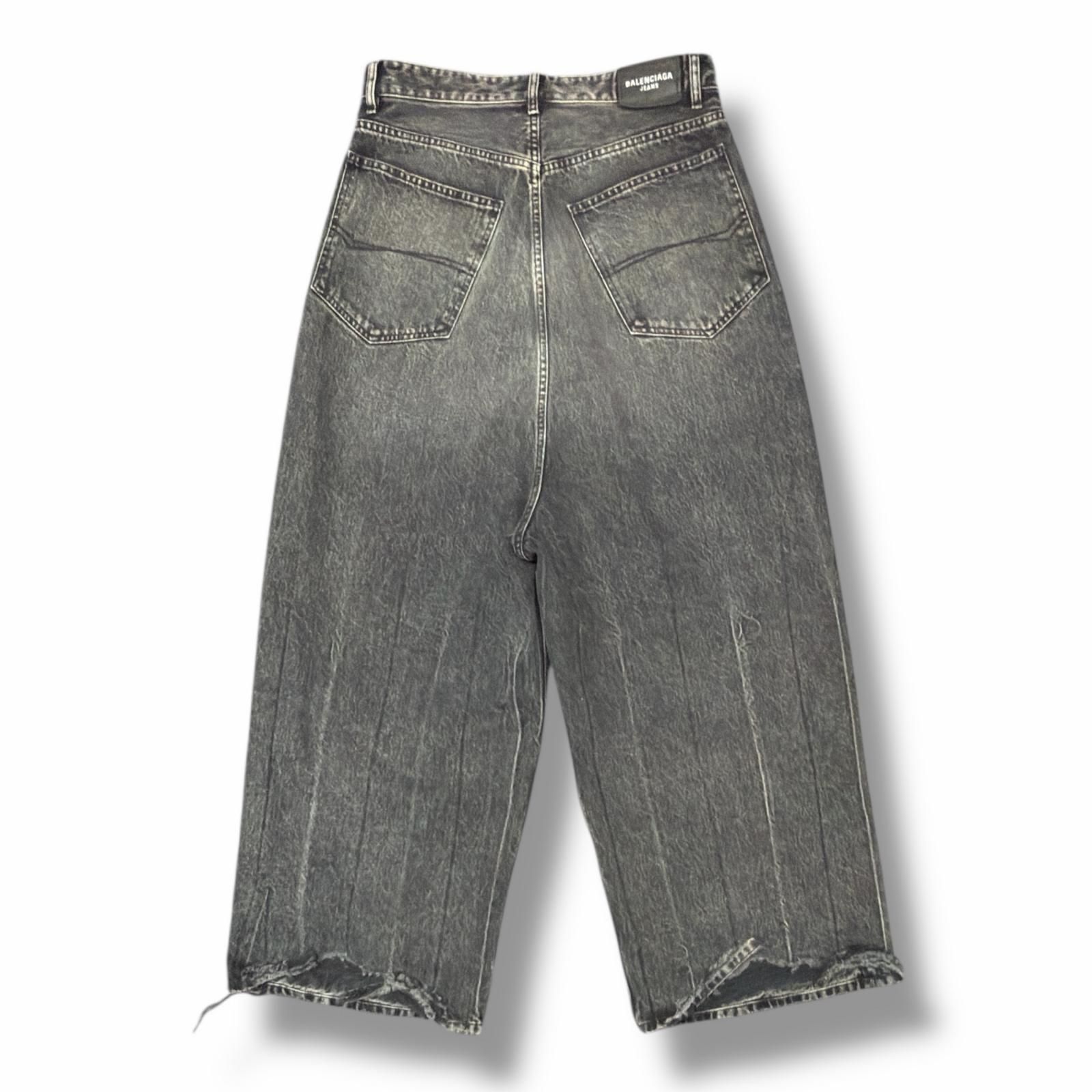 国内正規 BALENCIAGA 22SS デストロイバギーロークロッチワイドデニム 