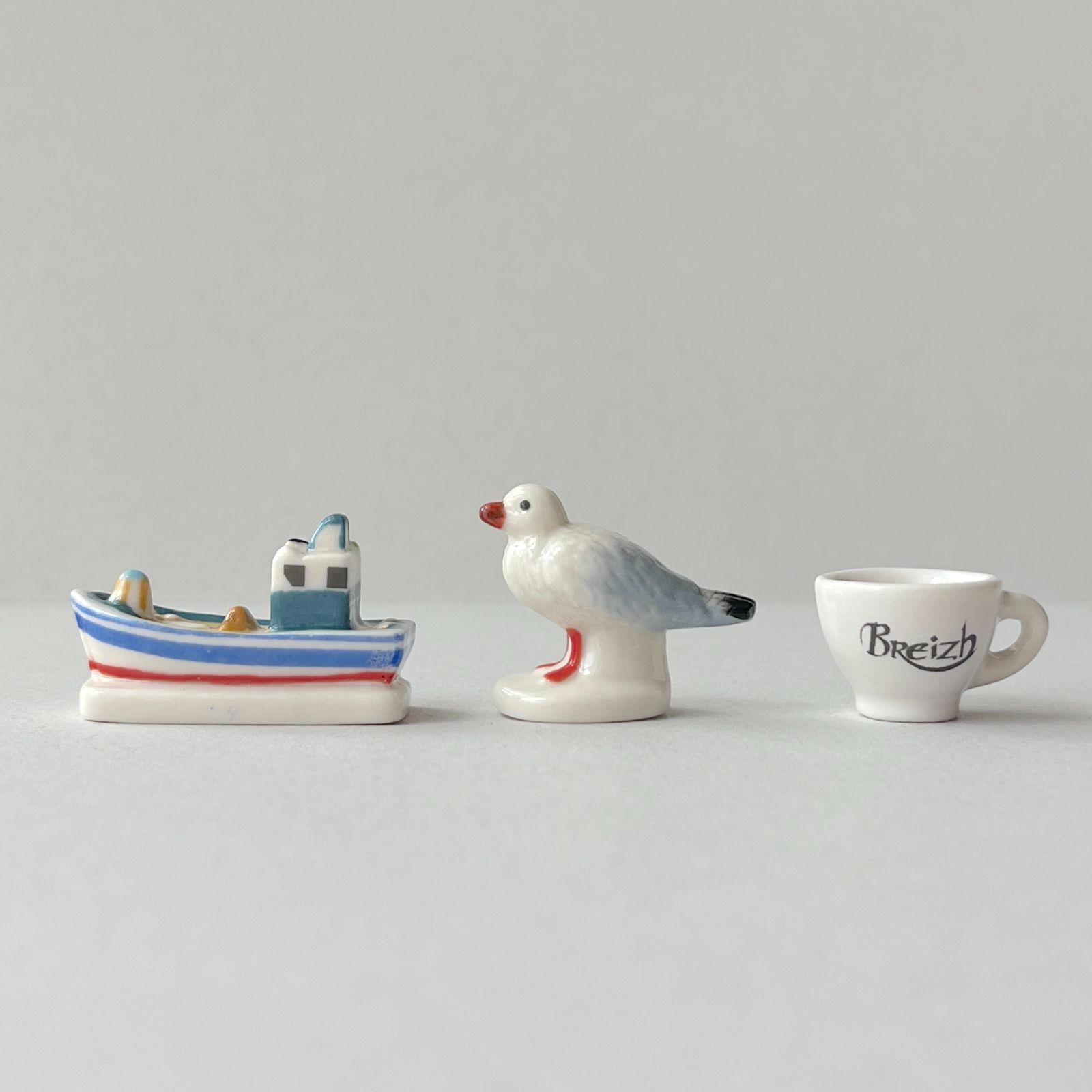 ベカシーヌ　希少品　フェーブ　フランス　陶器　プレミア　ブルターニュ　置物 フェーヴ ブルターニュへの旅② 9個 フランス フェーブ ミニチュア陶器