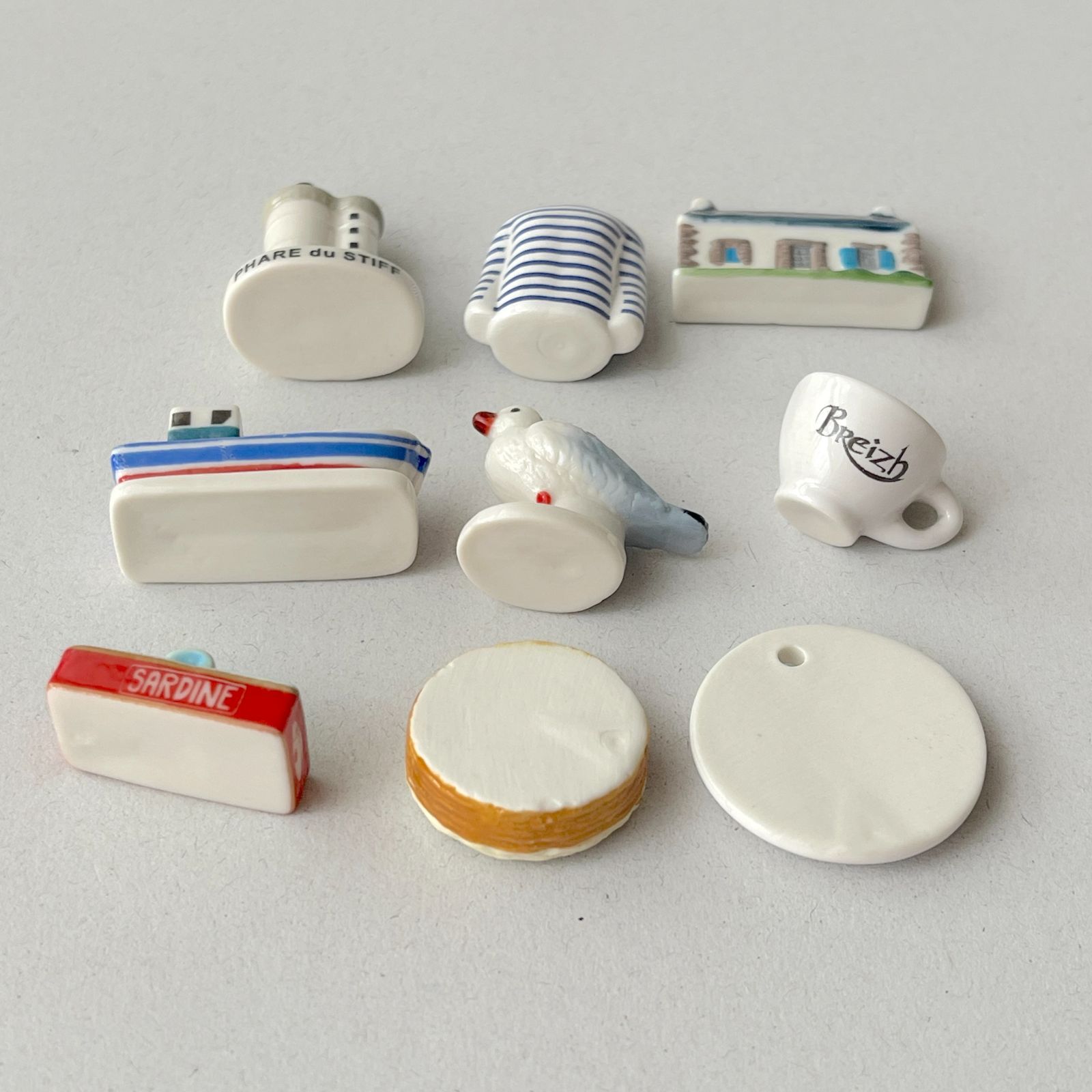 フェーヴ ブルターニュへの旅② 9個 フランス フェーブ ミニチュア陶器