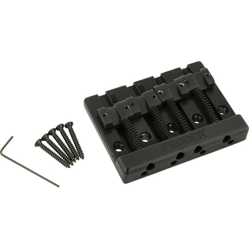 Fender HiMass 4 String Bass Bridge Assembly With Zinc Saddles Black フェンダー