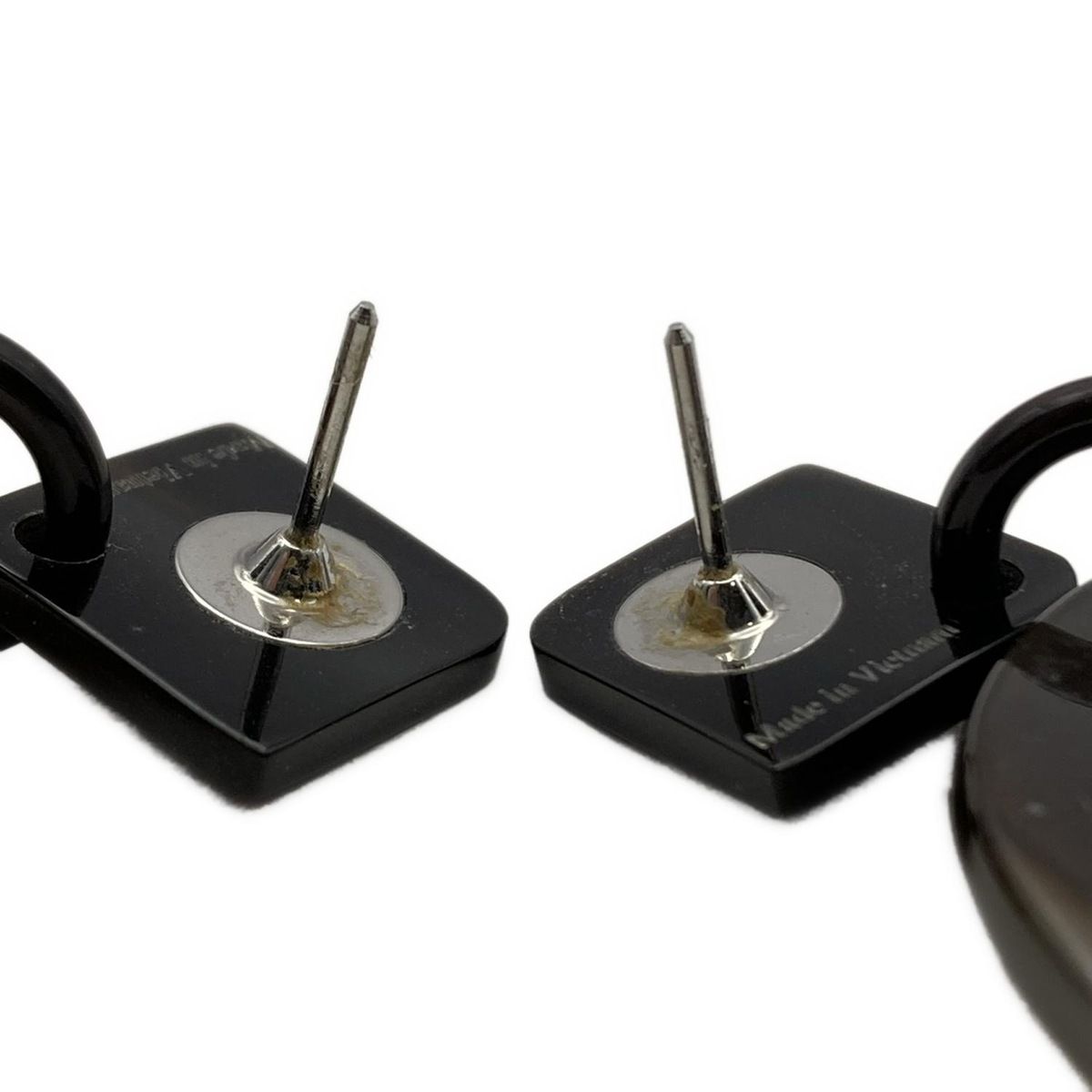  HERMES エルメス ピアス イスム ブラウン オレンジ 黒 ピアス(両耳用) アクセサリー