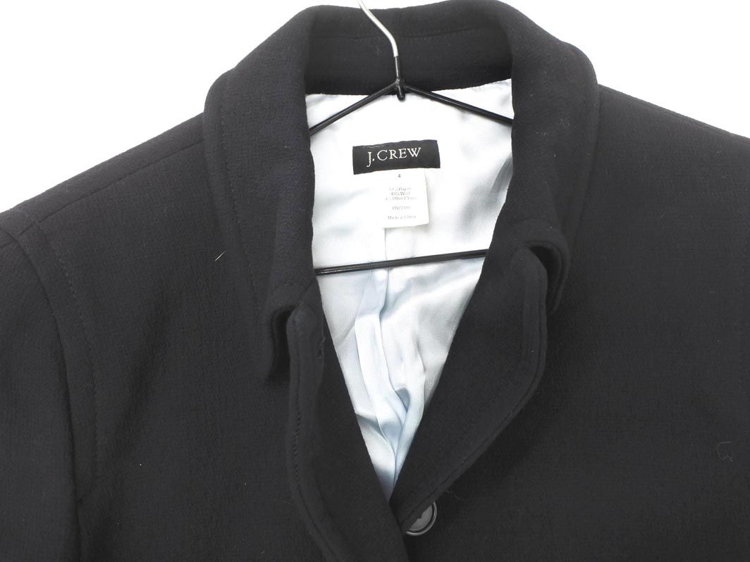 J.CREW ジェイクルー ウール混 ステンカラー コート size4/黒