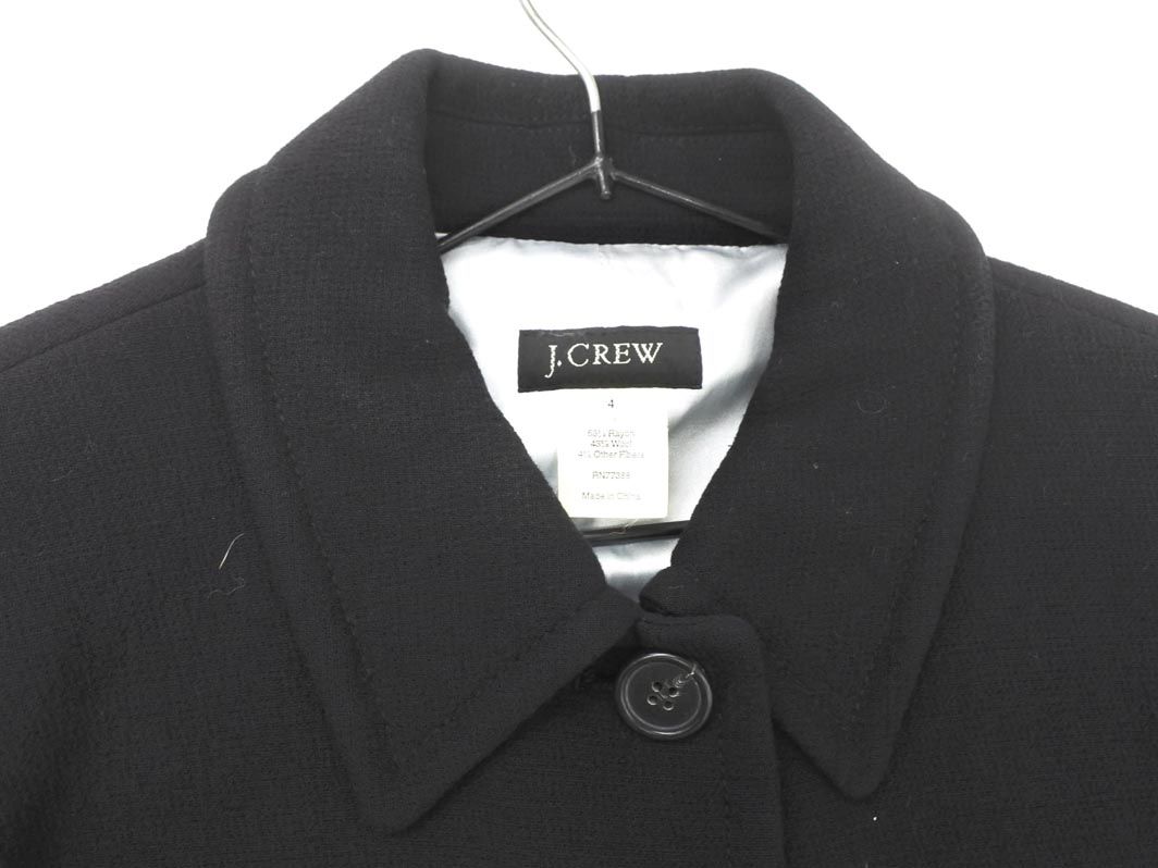 J.CREW ジェイクルー ウール混 ステンカラー コート size4/黒