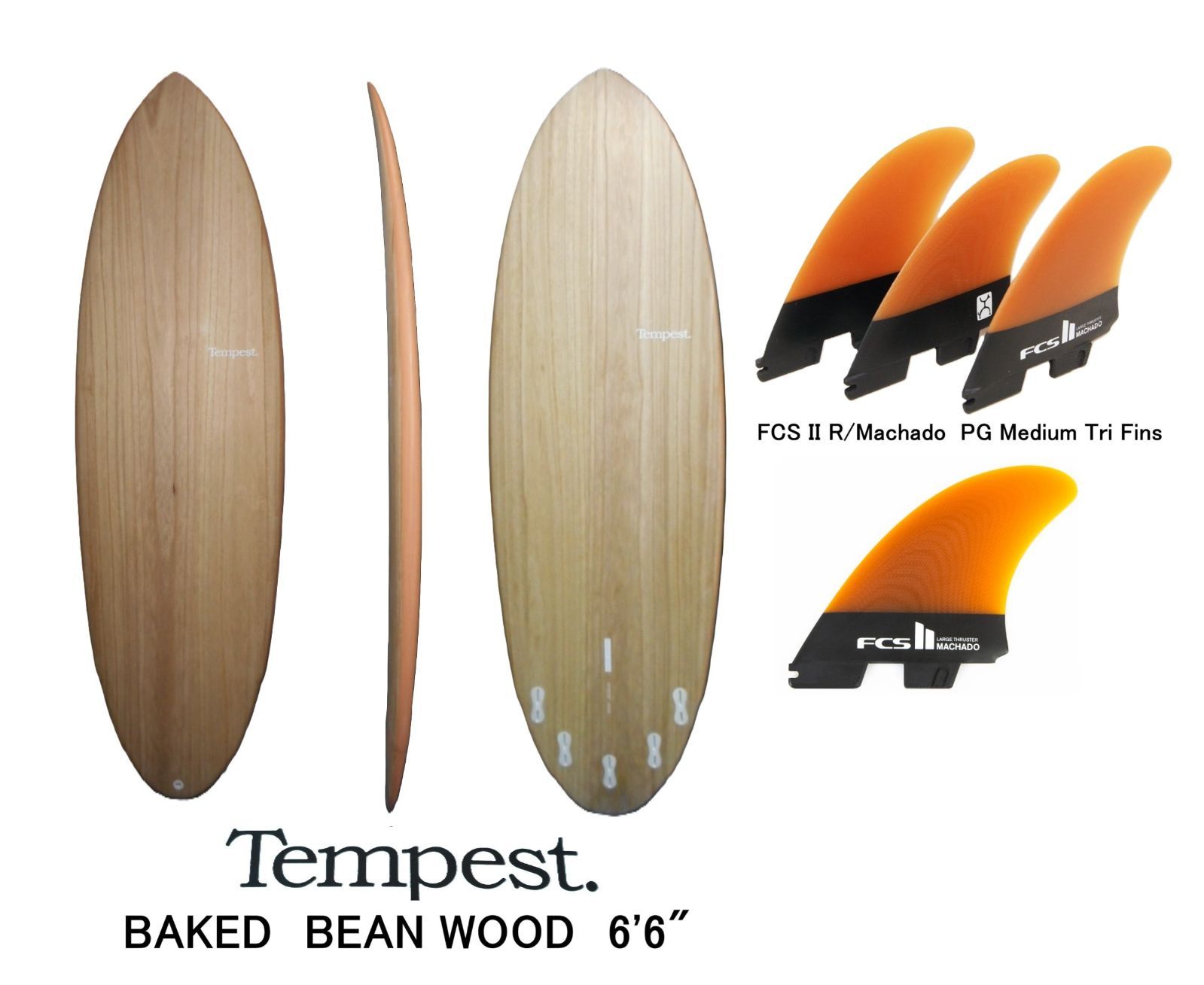 一部除く Tempest モデル名 BAKED BEAN WOOD 6 FINセット