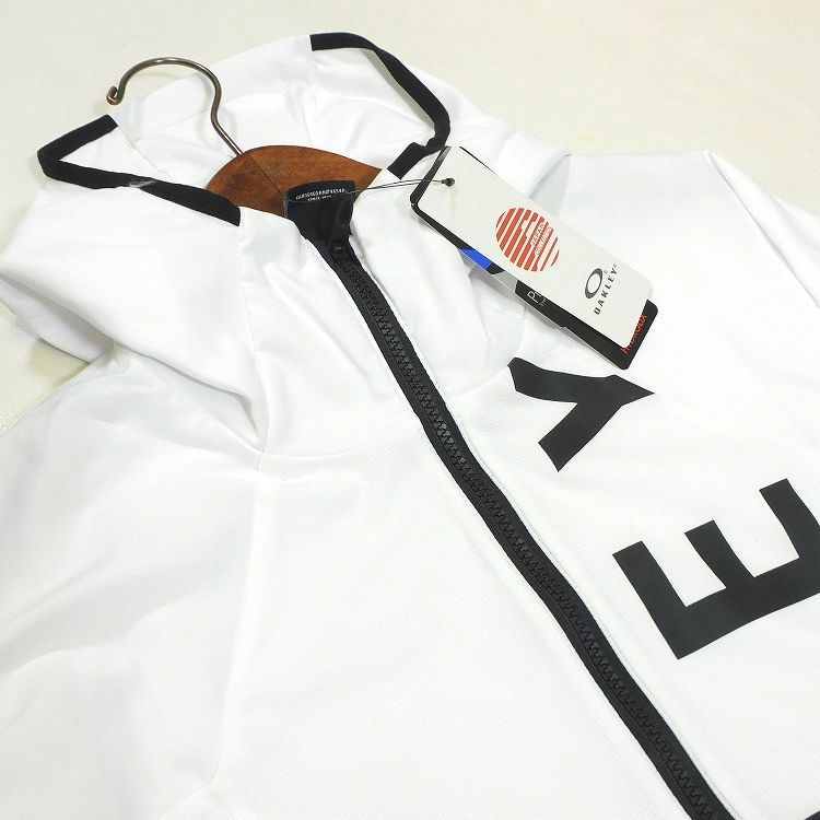 新品 オークリー フーディージップジャケット L 白 Enhance Mobility