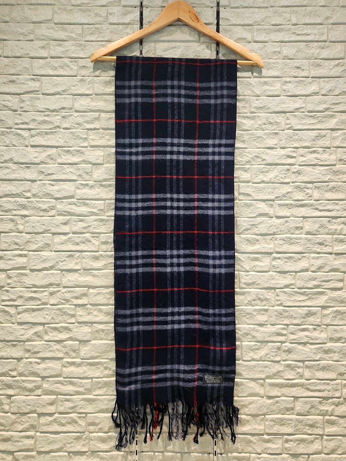 ㊲ Burberrys of LONDON ラムウールチェックマフラー バーバリー ノバ