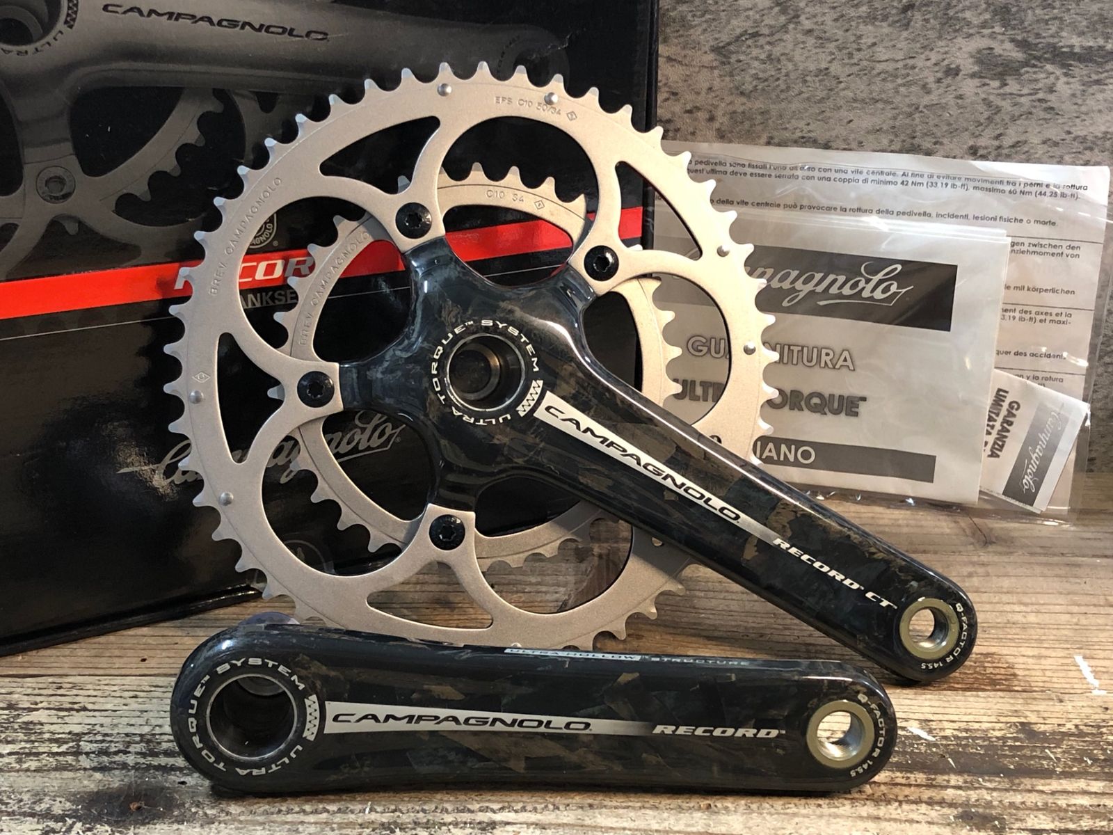 カンパニョーロ　レコードクランク53T-39T 170mm FC7-RE093 JP097 カンパニョーロ CAMPAGNOLO RECORD CT クランクセット 2x10s 50