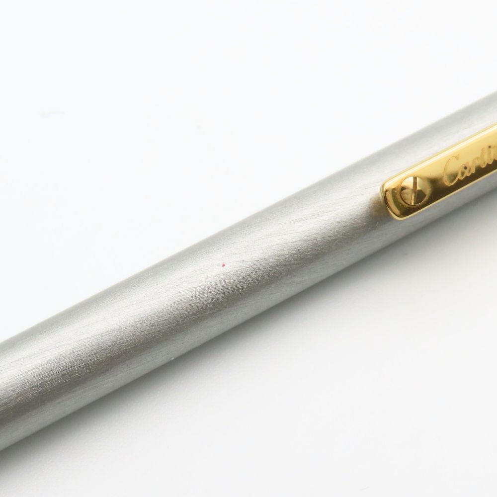 【中古】 カルティエ ボールペン サントス・ドゥ・カルティエ ST150192 スチール メタル シルバー ゴールド 回転式 レディース メンズ CARTIER コメ兵｜カルティエ サントスドゥカルティエ ST150192 ボールペン