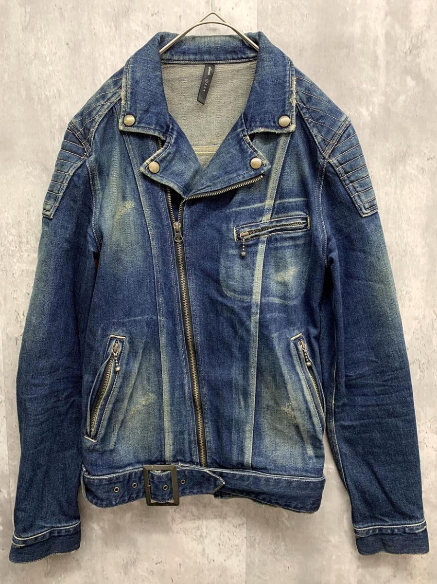 グラム　デニムジャケット　ダメージ加工　メンズ　ライダース　シングルライダース glamb グラム GB13SP/JKT11 ダメージ加工 デニム ライダース
