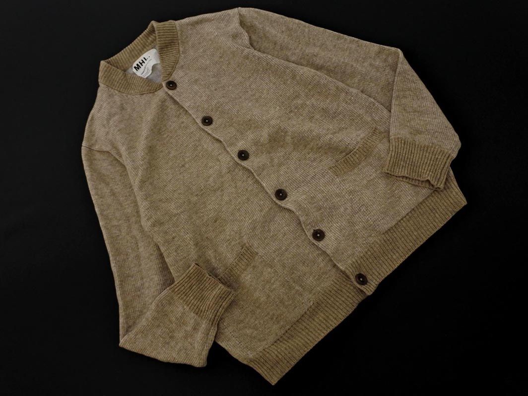MHL. ベージュ ニットカーディガン マーガレットハウエル MARGARET HOWELL マーガレットハウエル MHL ウール混 カーディガン
