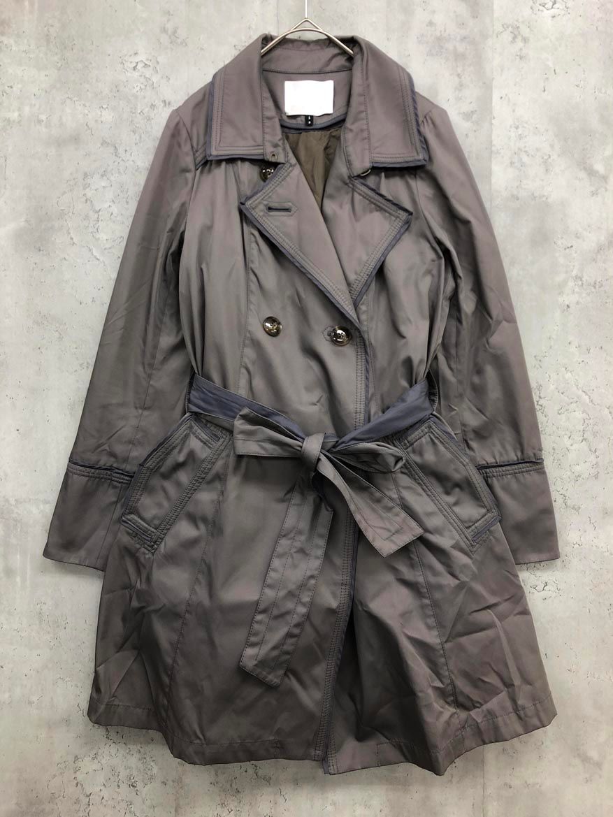 qualite カリテ アバハウス ライナー付き ダブルフェイス トレンチ コート size 2 グレー レディース