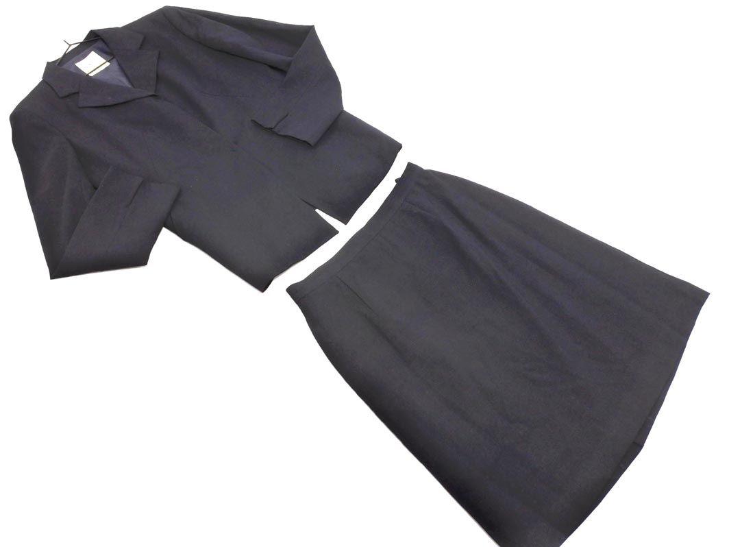 組曲 KUMIKYOKU レディース スカートスーツ フォーマル セットアップ KUMIKYOKU 組曲 セットアップ ジャケット スカート スーツ size3/紺