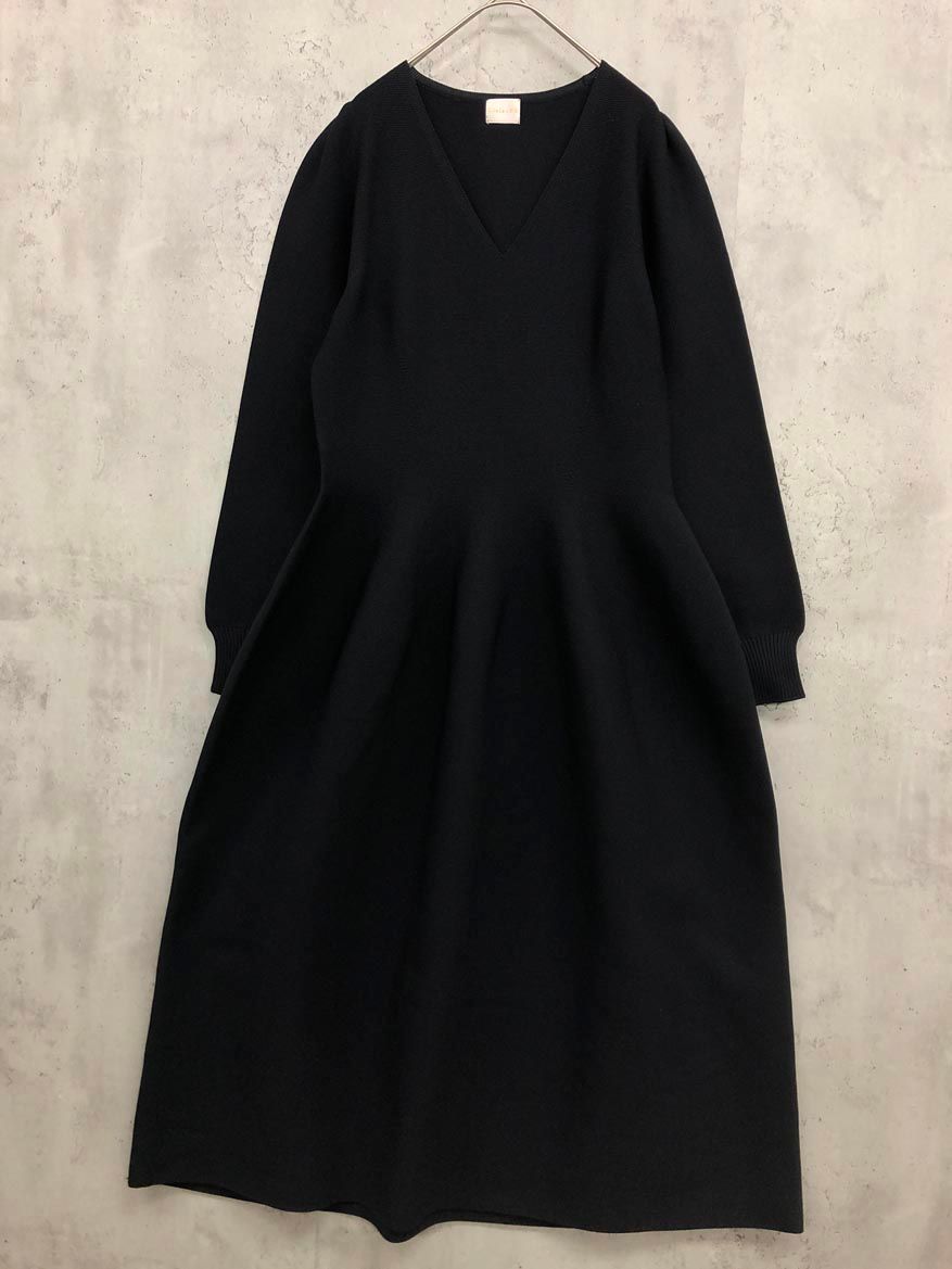 Liala × PG リアラ バイ ピージー lpg 311-1557 ホールガーメント パフスリーブ ワンピース sizeM 黒 レディース