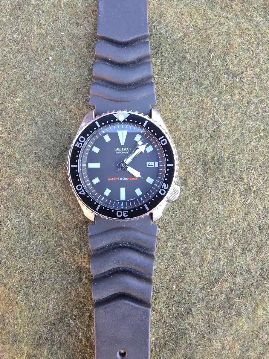 SEIKO オートマチックダイバーズウォッチ ブラックラバーバンド