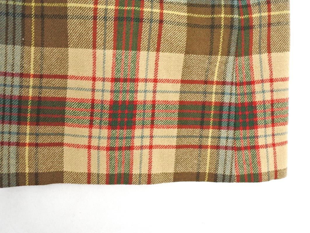 YORKLAND ヨークランド ウール混 チェック タック スカート size63