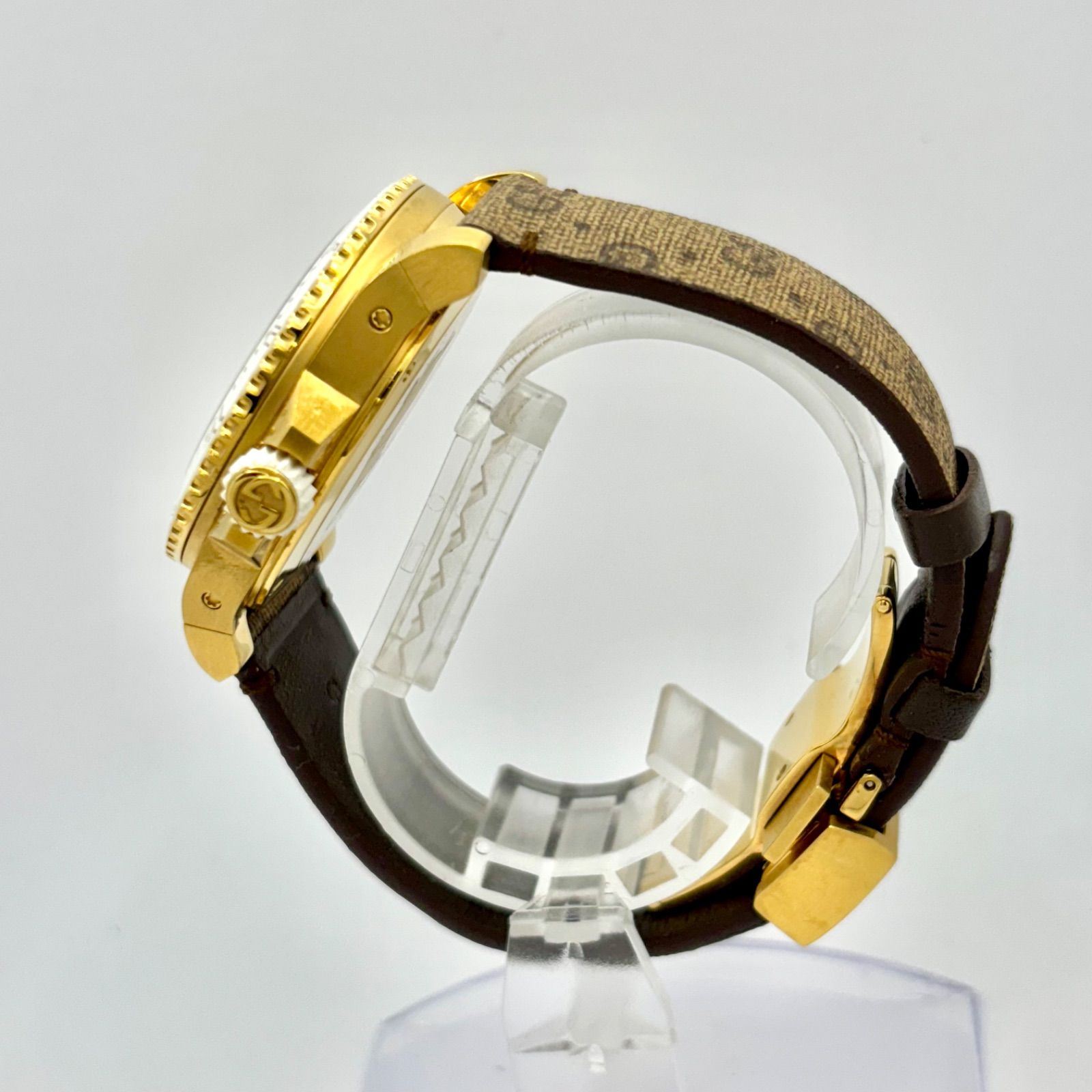 美品/新品電池/希少】GUCCI グッチ 136.3 ゴールド GG柄 ドラえもん