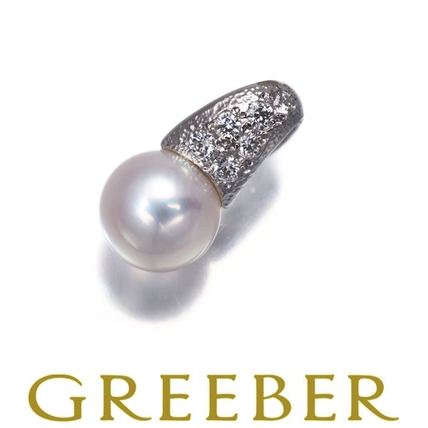 ミキモト ペンダントトップ パール 真珠 7 0 mm ダイヤ ダイヤモンド K 18 WG 181595