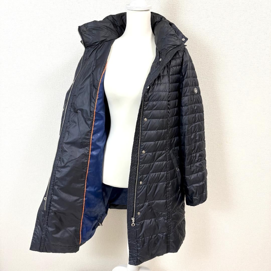 美品 EVEX KRIZIA ダウンコート EKシルバープレート 44 ネイビー 