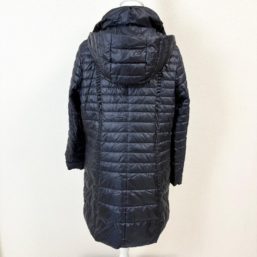 美品 EVEX KRIZIA ダウンコート EKシルバープレート 44 ネイビー 