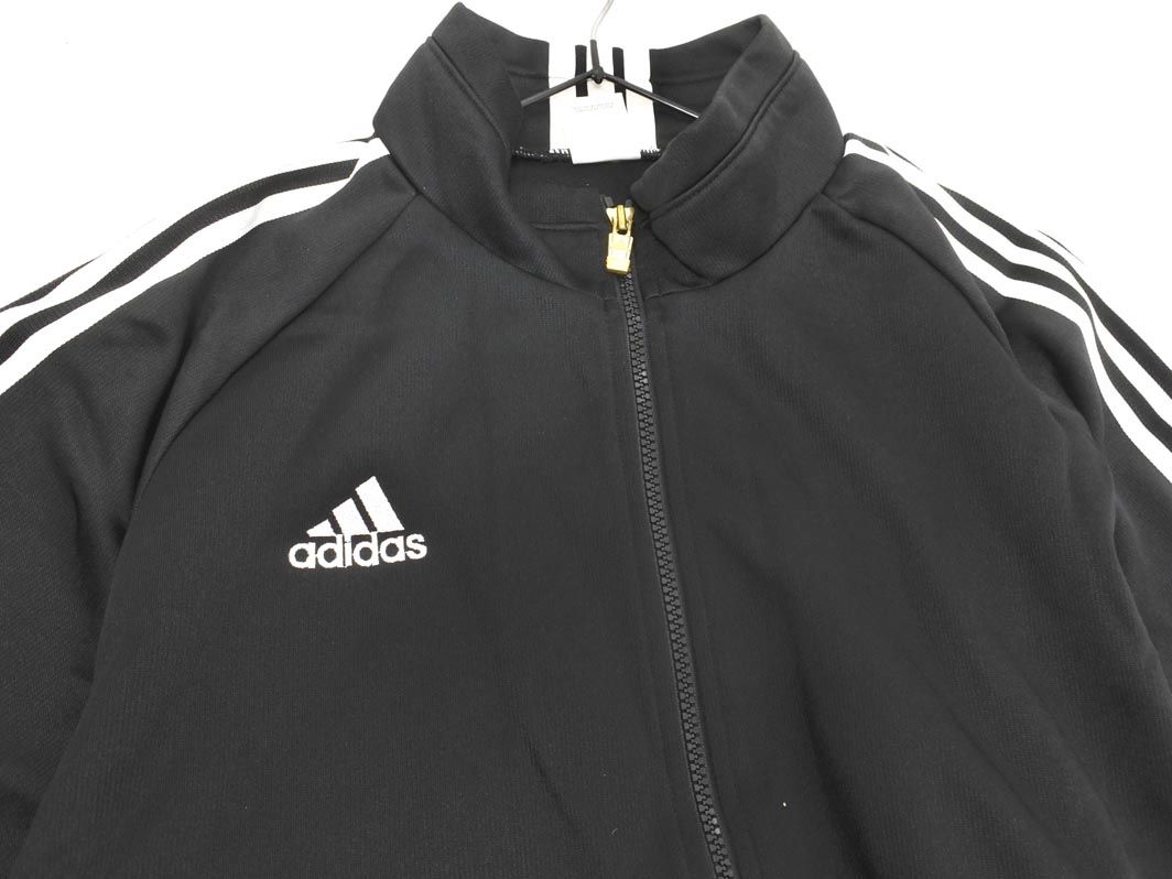 adidas アディダス ロゴ 刺繍 トラック ジャケット sizeL/黒