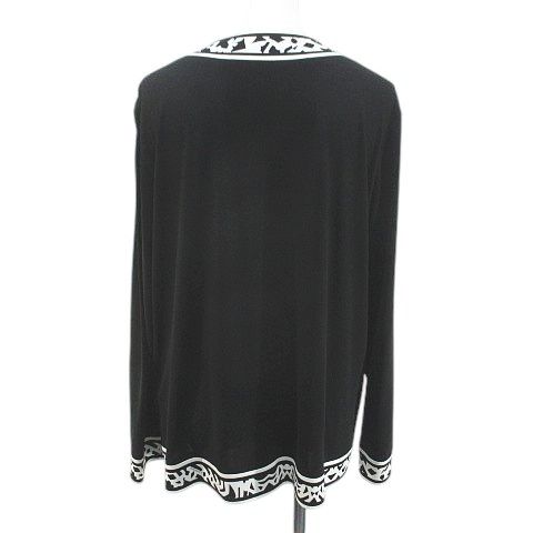 【未使用】LEONARD レオナール 黒 カーディガン LL レオナール LEONARD 長袖 カーディガン LL 黒系 ブラック 日本製 ロゴ