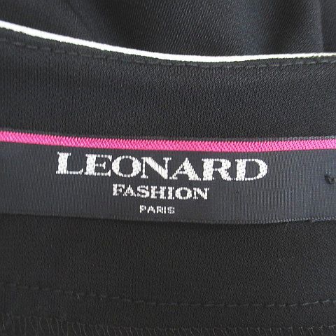 レオナール LEONARD 長袖 カーディガン LL 黒系 ブラック 日本製 ロゴ