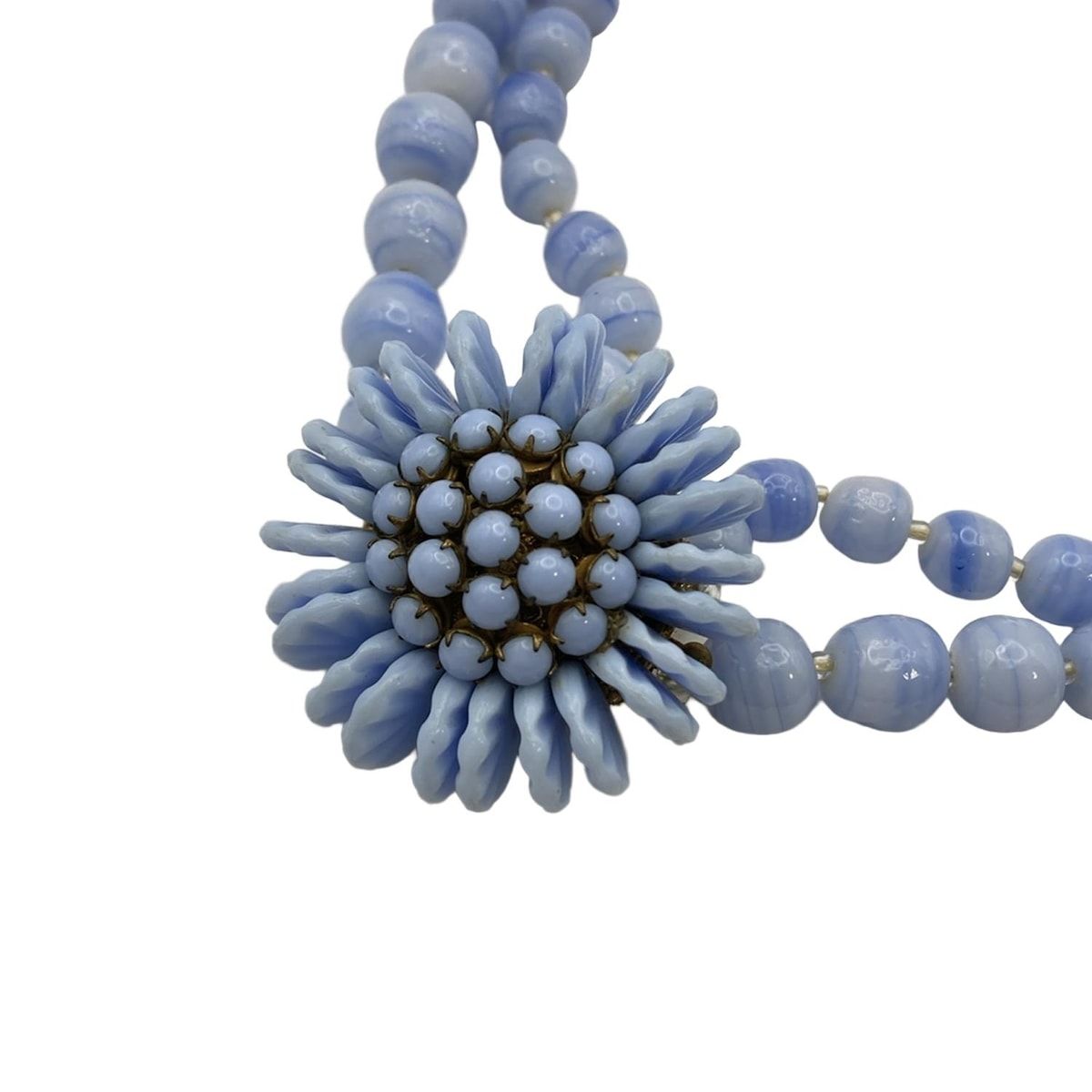 miriam haskell ミリアム ハスケル チョーカー ゴールド ライトブルー フラワー 2連