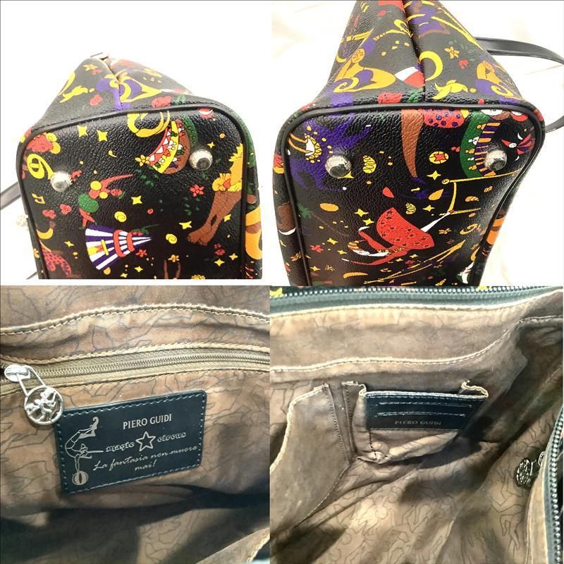 Piero Guidi ピエロ グイディ トートバッグ 天使 ロゴ ナイロン 黒 